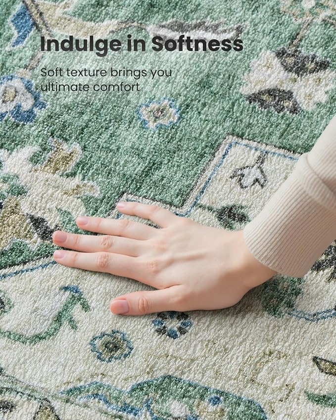 AMADA HOMEFURNISHING 2'6"x8' Washable Area Rug, Low-Profile Entryway Rug - Image 6