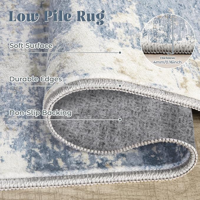 XLUEZ 5x7 Area Rugs for Living Room, Washable Modern Abstract Large Area Rug - Image 7