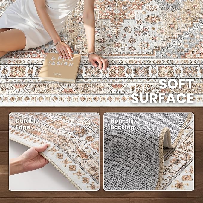 2x8 Runner Rug Non Slip, Washable Hallway Runner Rug, Nursery Room, Soft Runner - Image 7