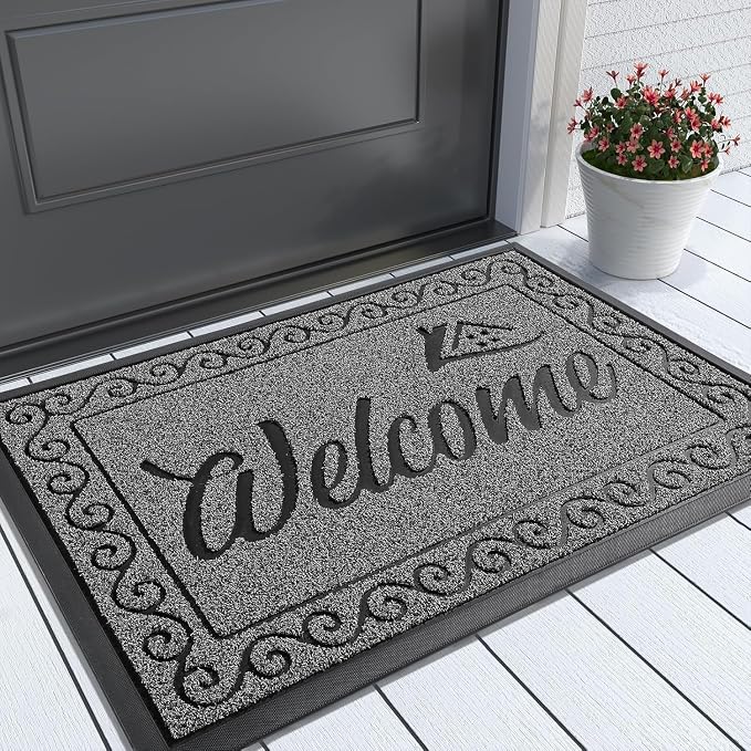 Yimobra Welcome Mat Outdoor Indoor, Waterproof Heavy Duty Front Door Mat by Yimobra