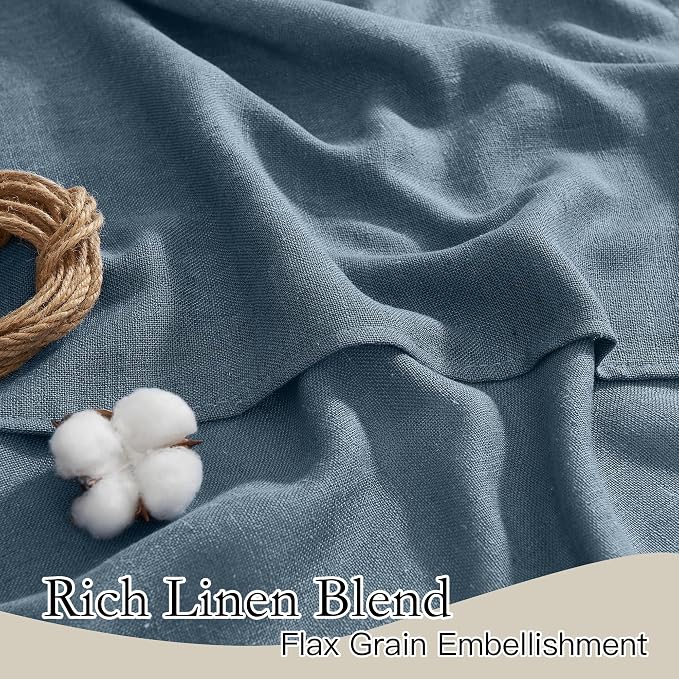 RYB HOME Linen Semi Sheer Kitchen Curtains Over Sink 36 inches Length | Light - Image 2