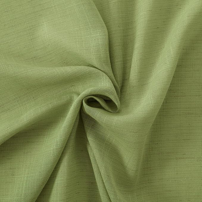 BGment 45 Inch Length Green Linen Curtains - Image 7