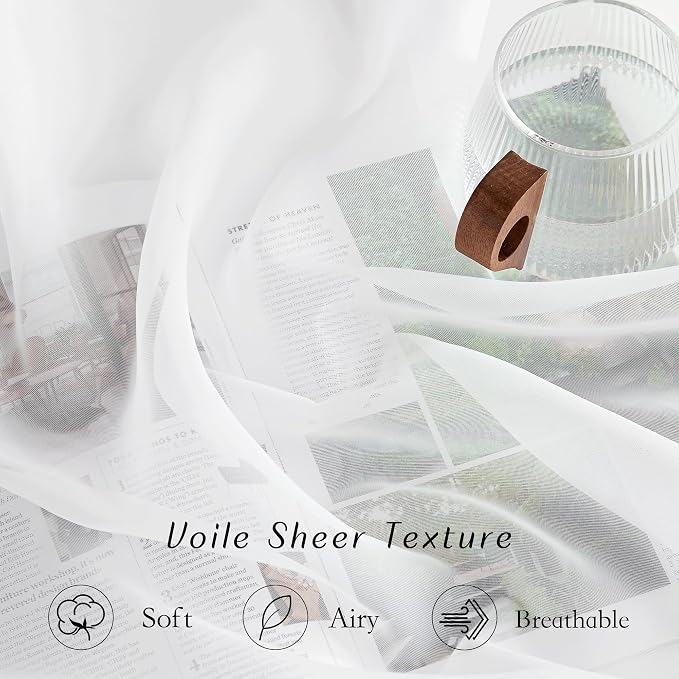 NICETOWN Sheer Curtains Panels for Bedroom - Image 4