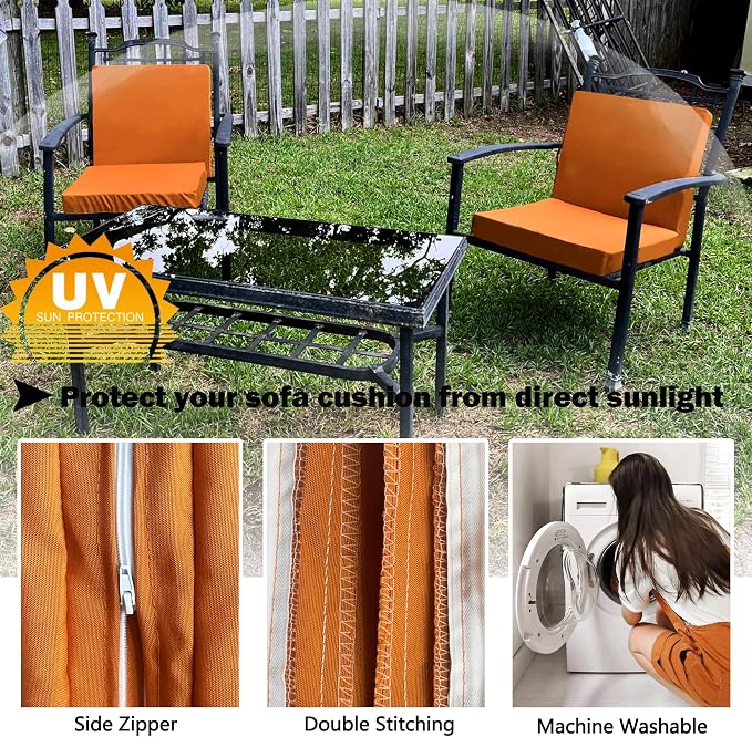 Sqodok Outdoor Cushion Covers 21x19 inch, Wicker Chair - Image 4