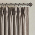 95 Inches Long Pleated Sheer Curtains, Dark Linen Blended Light Filtering by Topfinel