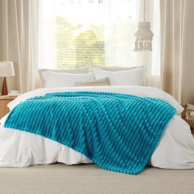 Bedsure Soft Throw Blanket for Couch Decor Gifts Teal 50"x70" | Birthday Gifts - Image 7