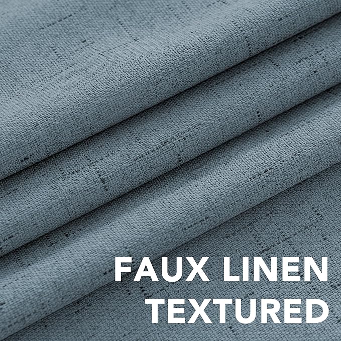 H.VERSAILTEX Linen Blackout Curtains 54 Inches Long 100% Blackout Thermal - Image 4