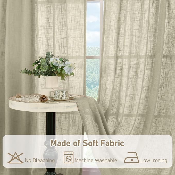 Living Room Linen Curtains 95 Inch - Image 8