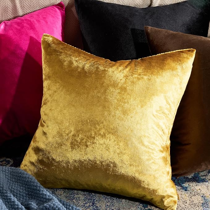 GIGIZAZA Gold Velvet Pillow Covers 16x16 - Image 2