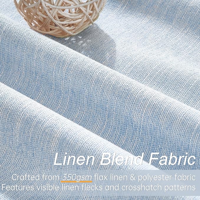 Topfinel Light Blue Linen Curtains 84 Inches Long - Image 2