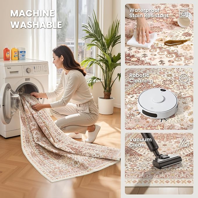 zesthome 8x10 Area Rugs for Living Room, Non-Slip Backing Washable Rugs - Image 5