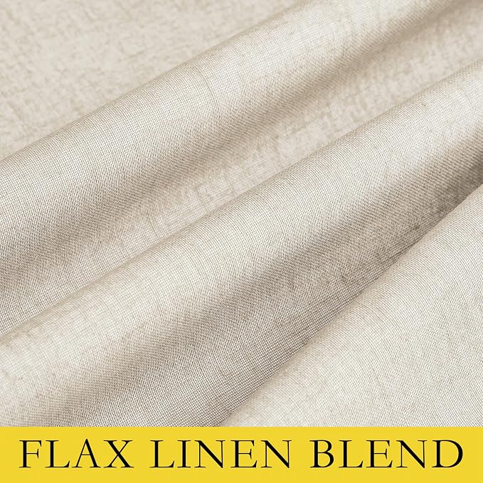 NICETOWN 100% Blackout Room Warming Linen Texture Curtains 84 inches Long - Image 8