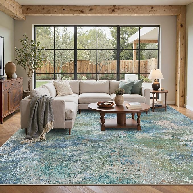 Area Rugs 8x10 for Living Room Bedroom, Modern Abstract Machine Washable Rug - Image 3