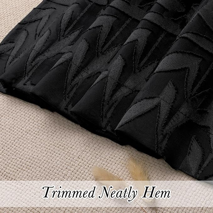 Lecloud Leia Sheer Black Curtains Window Valances - Image 9