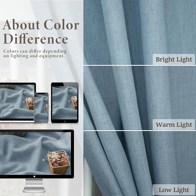 Light Blue Curtains 72 Inch Length - Image 4