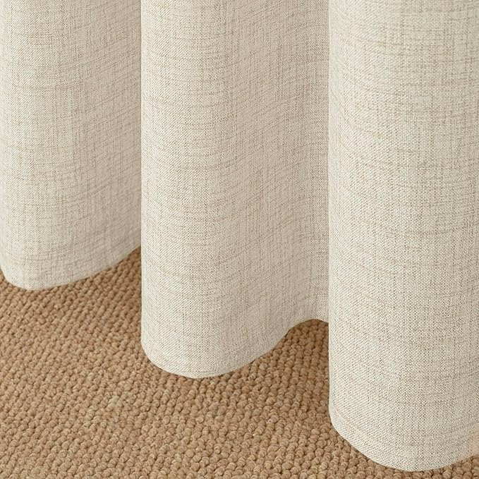 YoungsTex Linen Kitchen Window Curtains 40 Inch Length 2 Panels | Short Semi - Image 8