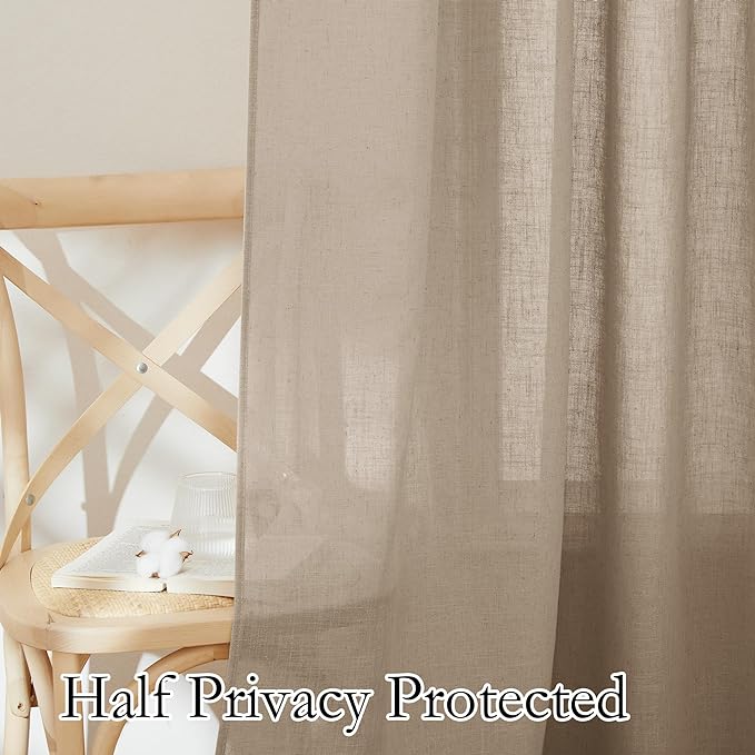 RYB HOME Extra Long Linen Curtains - Image 4