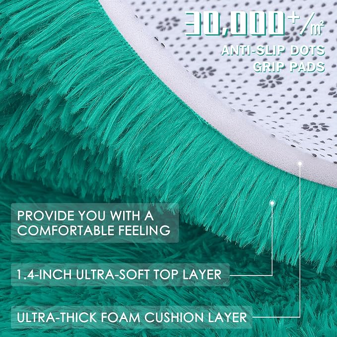 OLANLY 3x5 Machine Washable Small Bedside Rug, Soft Fluffy Shaggy Rugs - Image 8