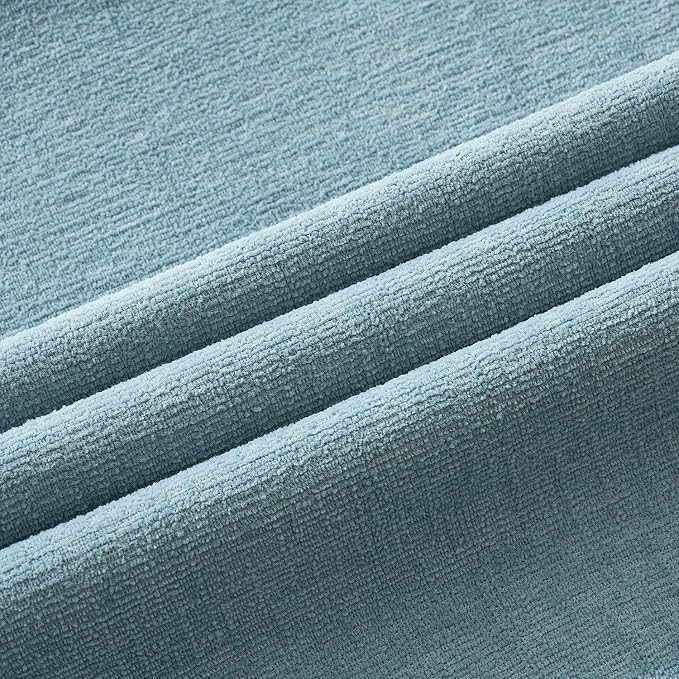 MIULEE Smoke Blue Chenille Couch Throw Pillow Covers, 16x16 | Set of 2 - Image 6