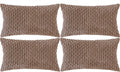 Set of 4 Light Brown Decorative Throw Pillow Covers 12x20 Inch Corduroy Pillow by Cozoomy