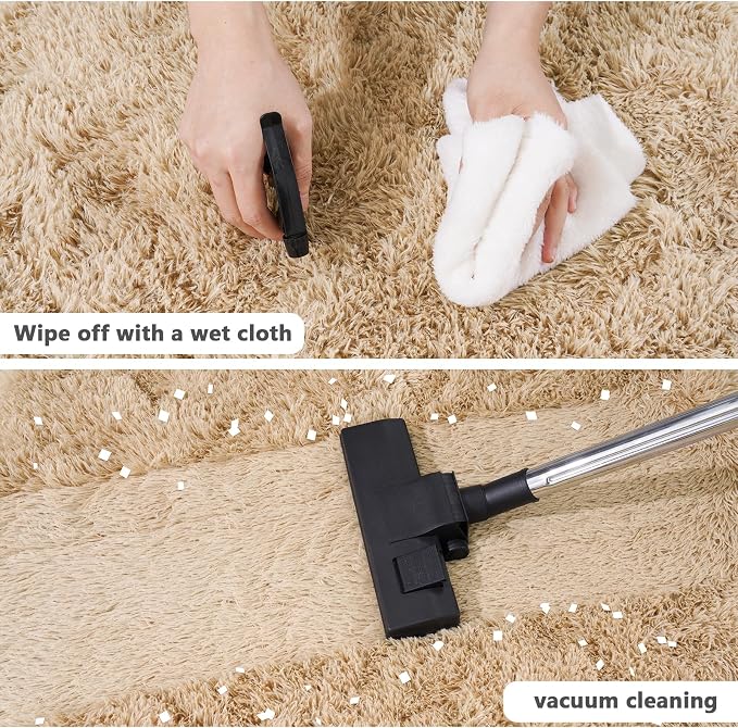 4x4.6 Feet Beige Hexagon Rugs for Princess Tent, Ultra Soft Fluffy Hexagon Area - Image 4