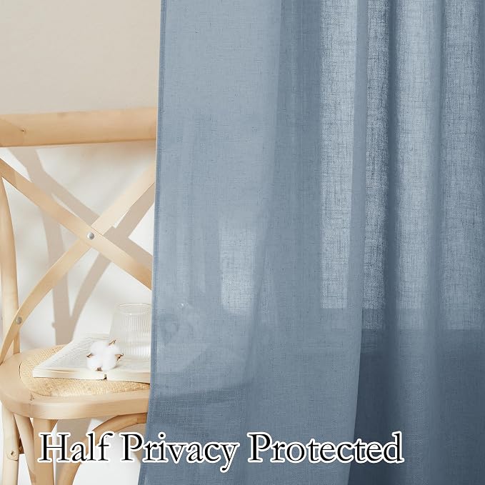 RYB HOME Sheer Curtains 108 inches, Extra Long Floor to Ceiling Curtains | - Image 5