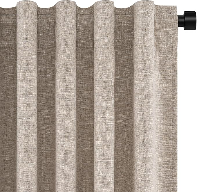 Topfinel 72 Inch Long Black Out Linen Boho Curtains by Topfinel