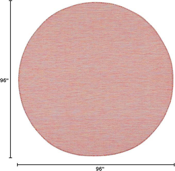 Nourison Home Positano Indoor/Outdoor Rainbow 8' x Round Area Rug, Easy Cleaning, Non Shedding, Bed Room, Living Room, Dining Room, Backyard, Deck, Patio (8 Round)