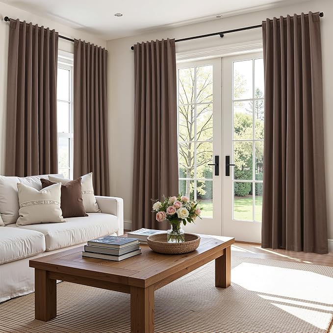 100% Blackout Curtains 102 Inch Length 2 Panels Set - Image 9