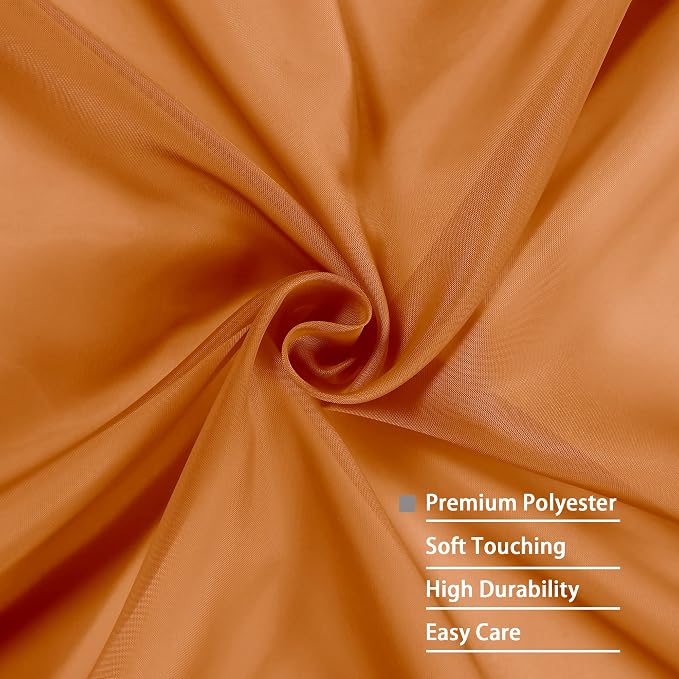 Sheer Curtains 63 inch Length 2 Panels Set, Rod Pocket Voile Fimly Sheer Drapes - Image 3