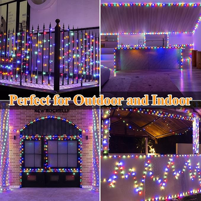 Solar String Lights 240LED 79FT, IP67 Waterproof String Lights for Outside with 8 Lighting Modes, Upgraded Solar Panel Fairy Lights for Garden Party Wedding Decorations (Multicolor)