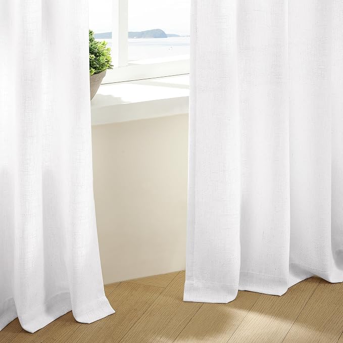 Snow White Linen Curtains 80 Inches Long - Image 7