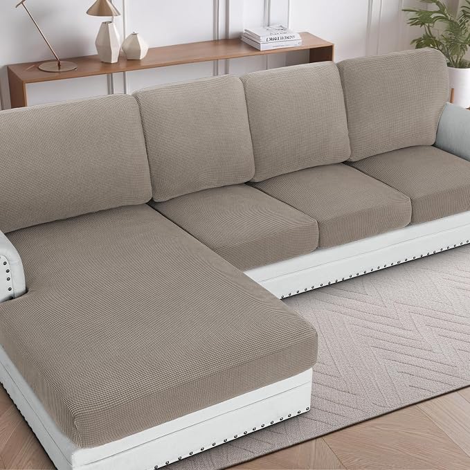 H.VERSAILTEX Sectional Couch Covers 8 Pieces Stretch Sofa Covers by HVERSAILTEX