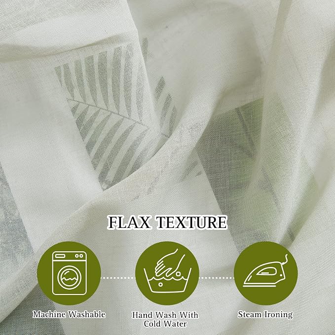 NICETOWN Linen Sheer Curtains Flax Textured, Grommet Top Casual Thick - Image 4