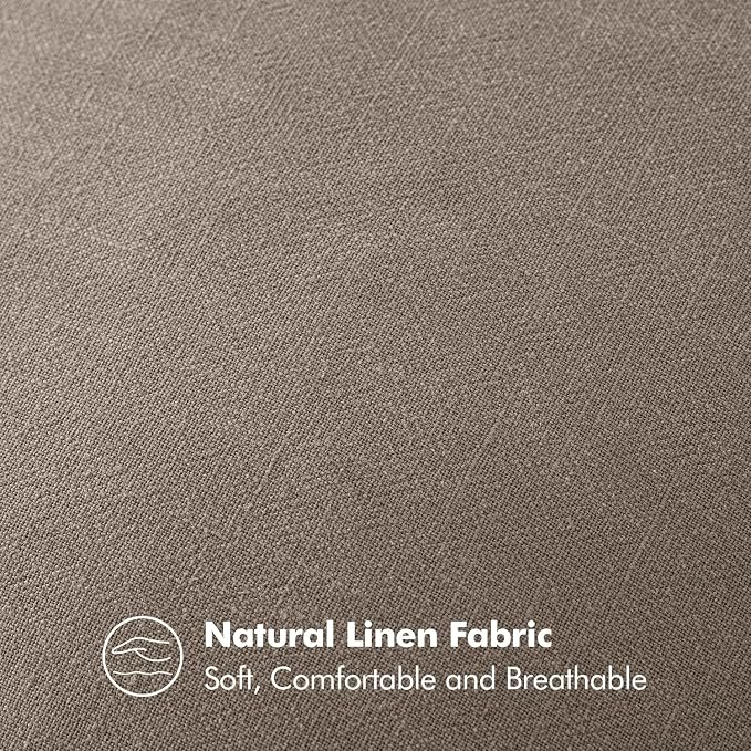 MIULEE Decorative Linen Euro Sham Pillow Covers 24x24 Dune | Boho Farmhouse​ - Image 3