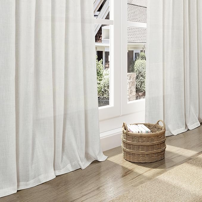 Natural Linen Curtains 108 Inches Long - Image 5