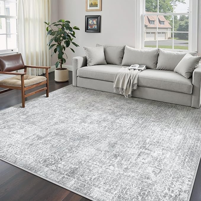 PureCozy 5x7 Area Rug Washable Vintage Living Room Carpet Large Indoor Non Slip by PureCozy