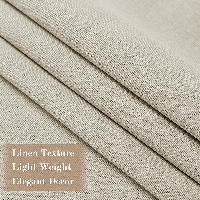 100% Blackout Linen Textured Drapes for Bedroom Pinch Pleated Curtains for Track System Portable Drapery for Sliding Glass Door/Storage/Space Room Divider, 70" Wx102 L, 1 PC, Ivory White