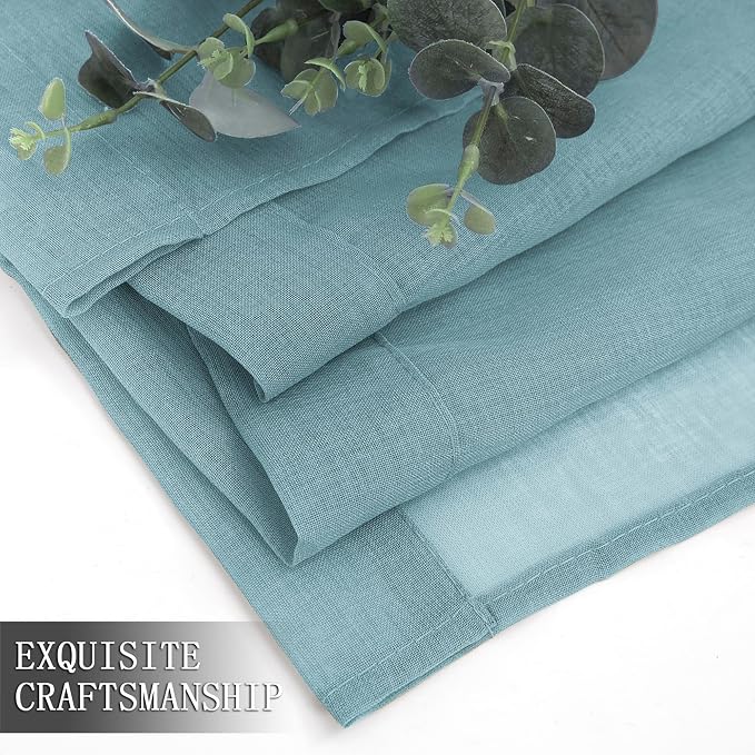 Tollpiz Sheer Curtains Living Room Linen Textured Curtain Sheers Light - Image 7