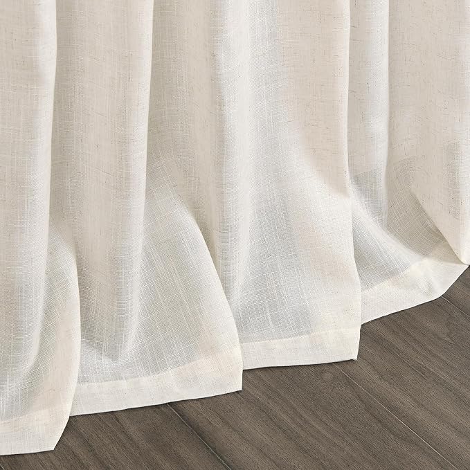 Modern Linen Curtains for Living Room 102 Inches Long Light Filtering Semi - Image 8