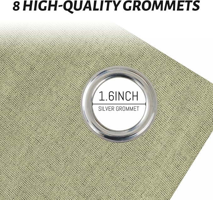 Yakamok Sage Linen Textured Curtains 90 Inches Long - Image 4
