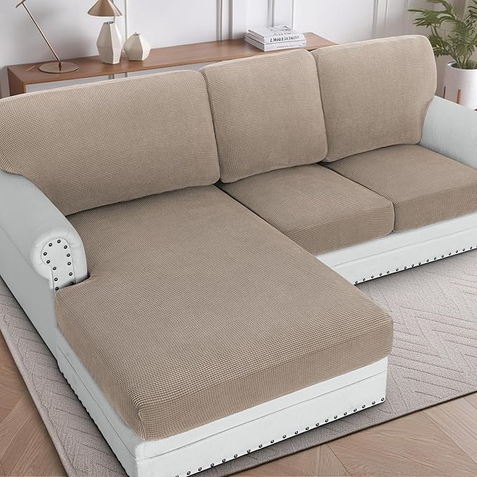 H.VERSAILTEX Sectional Couch Covers 6 Pieces Stretch Sofa Covers by HVERSAILTEX