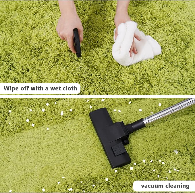 6‘x6’ Grass Green Round Rug for Bedroom, Ultra Soft Fluffy Circle Rug for Kids - Image 4
