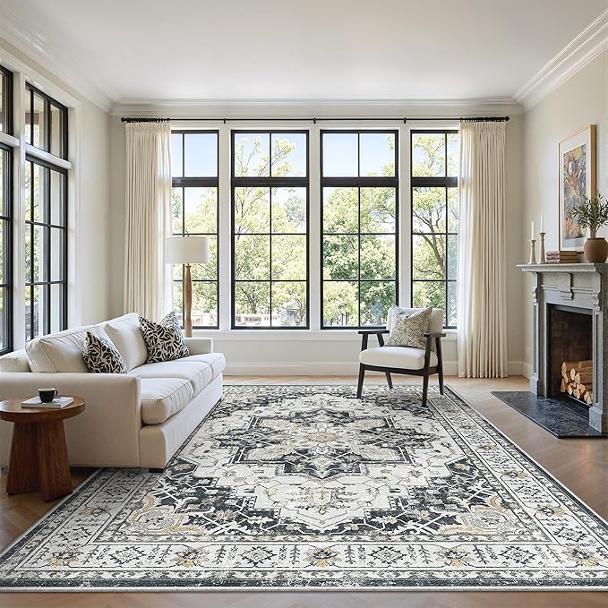 5x7 Area Rugs for Living Room, Large Washable Rug, Dining Room, Low Pile - Image 4