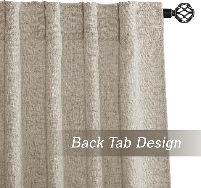 RYB HOME Farmhouse Boho Linen Sheer Curtains 90 inches Long - Image 5