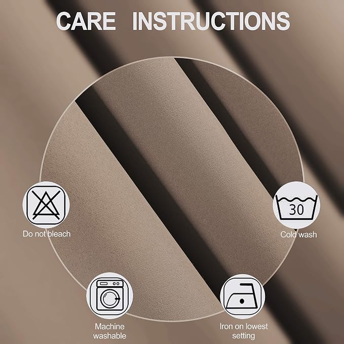Cappuccino Thermal Blackout Curtains/38 x 84 Inch/Set of 2 Panels Room - Image 4