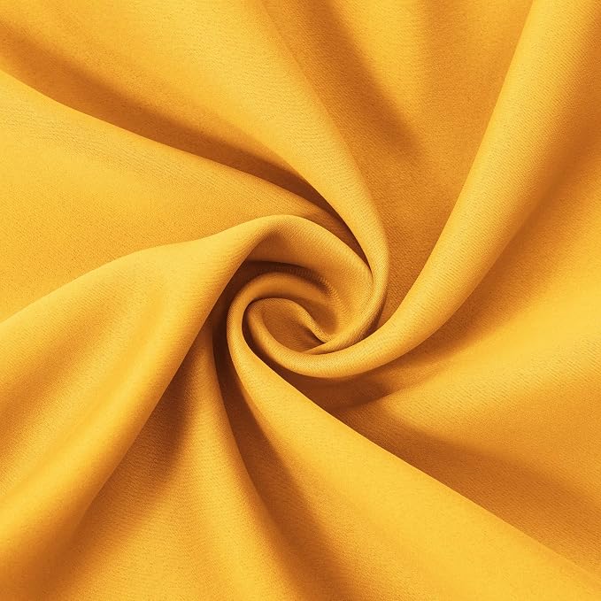 Yellow Thermal Blackout Curtains/52 x 72 Inch/Set of 2 Panels Room Darkening - Image 5