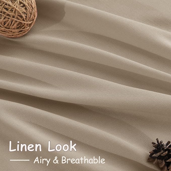 Sepia Beige Linen Curtains 108 Inches Long - Image 4
