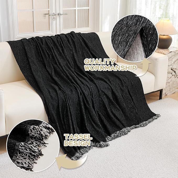 MYSKY HOME Black Couch Covers, Couch Cover 2 Cushion Sofa Pet Couch Cover - Image 3