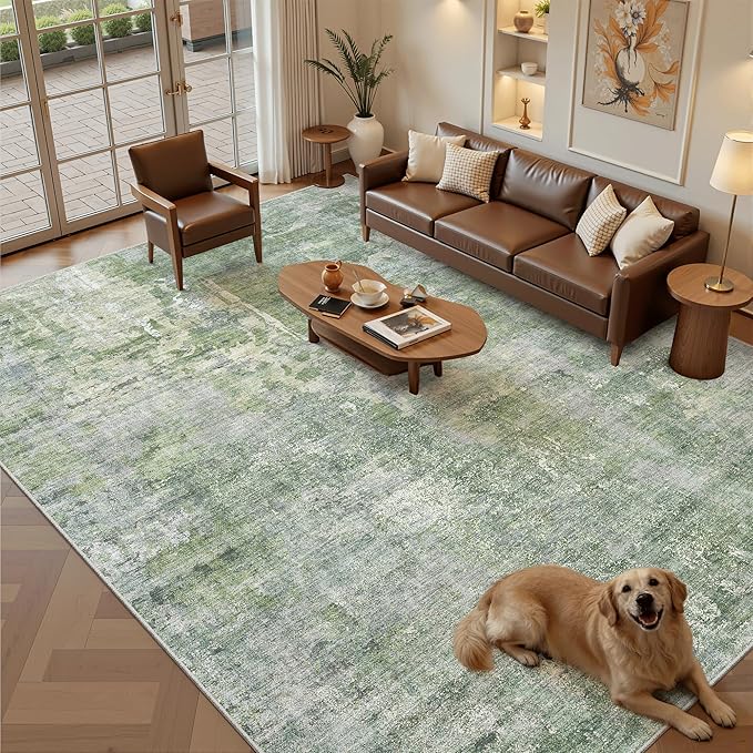 9x12 Area Rugs for Living Room, Non-Slip Machine Washable Vintage Rugs - Image 2